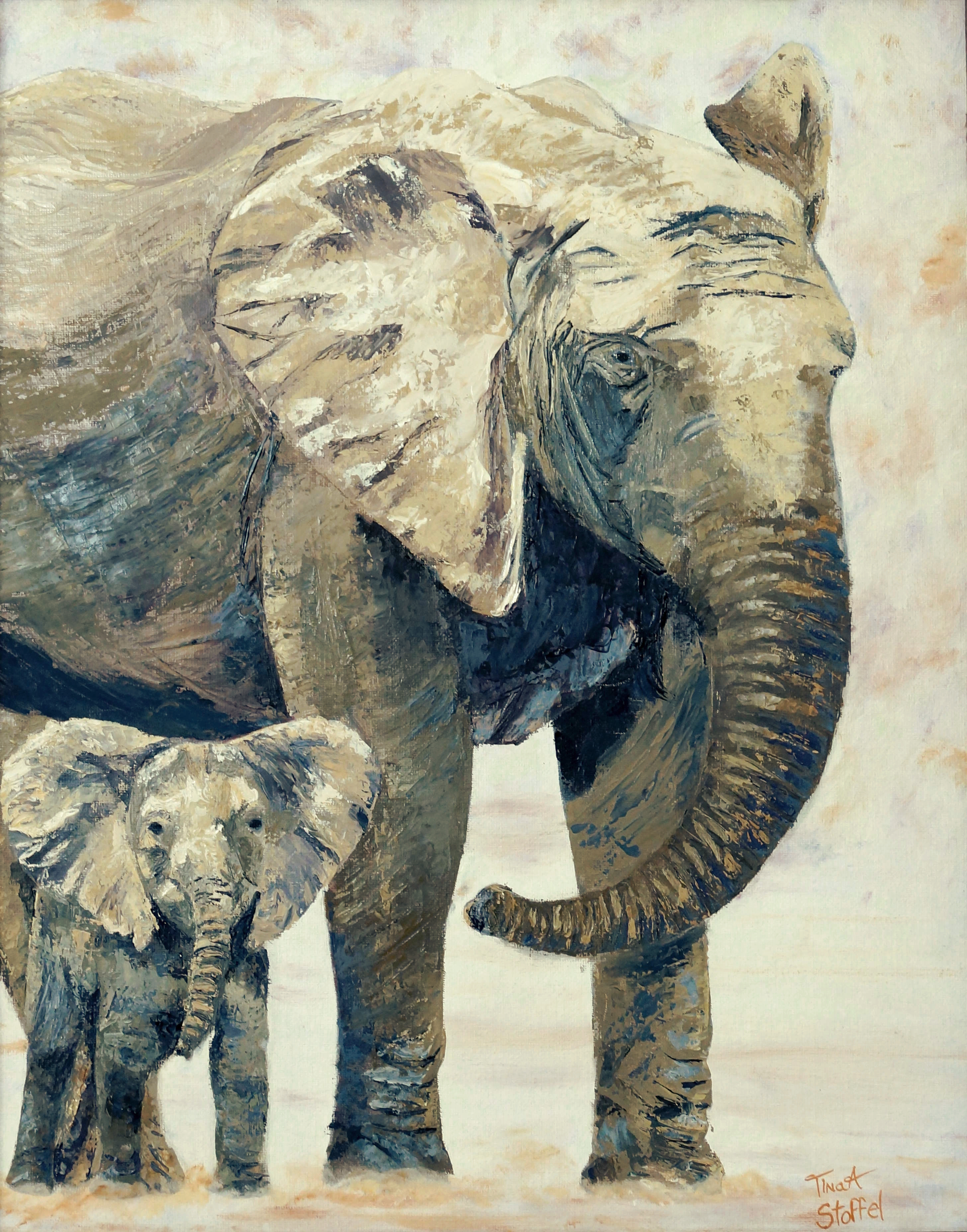 2912x3712 A Mother's Love Elephant Painting - Elephant Painting