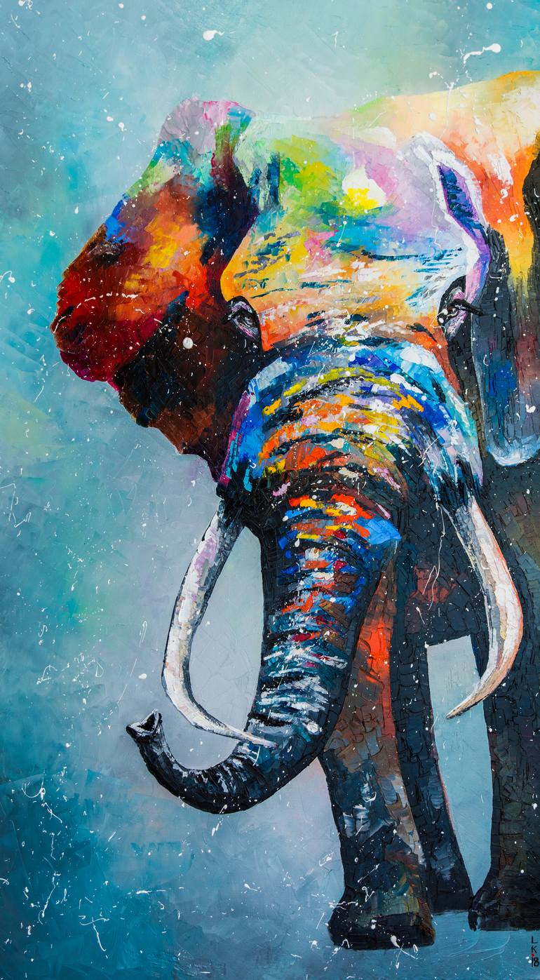 770x1397 Saatchi Art Elephant Painting By Lyubov Kuptsova - Elephant Painting