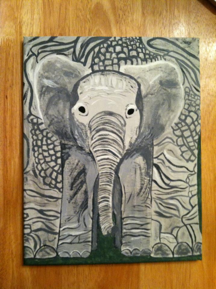 717x960 Baby Elephant Painting! A Piece Of Animal Art Art - Elephant Painting
