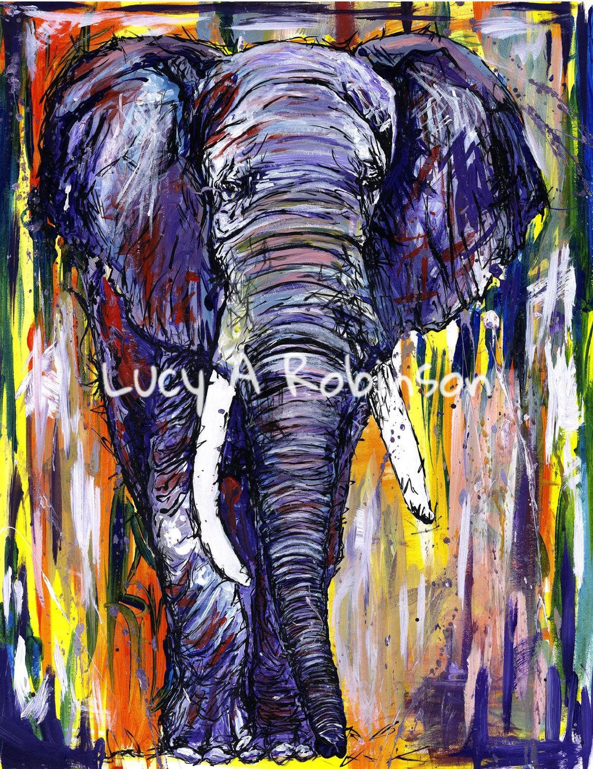 1157x1500 Original Elephant Painting - Elephant Painting Abstract