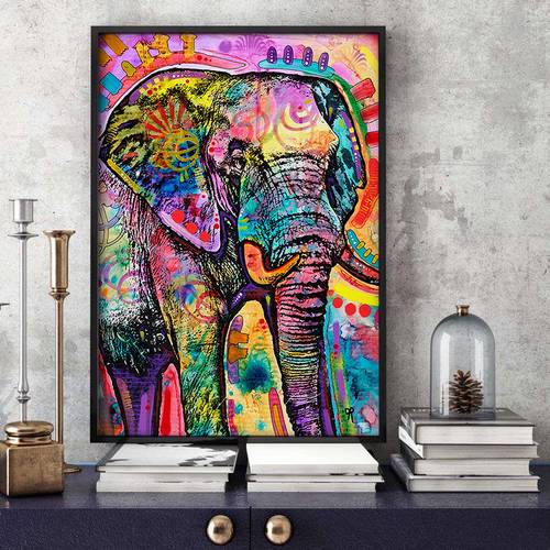 500x500 Unframed Spray Printed Oil Painting Abstract Purple Elephant Wall - Elephant Painting Abstract