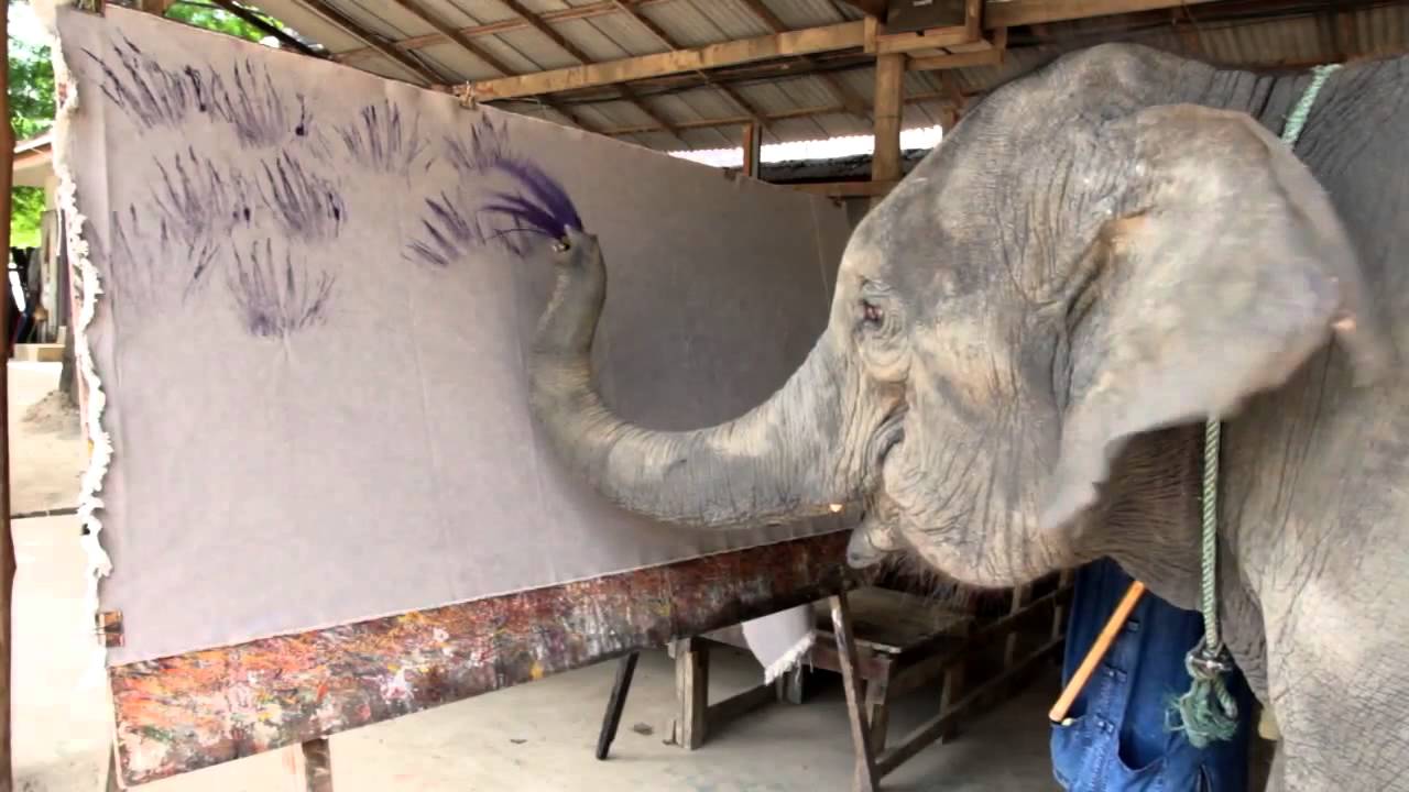 1280x720 Arts By Elephants Elephant Art Suda The Elephant Painting - Elephant Painting An Elephant