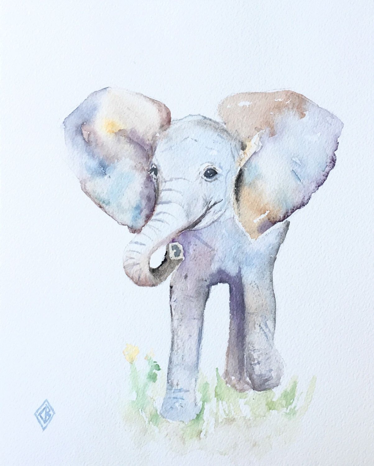 1203x1500 Elephants - Elephant Painting For Baby Room