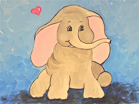 475x358 Kids Painting Class Elephant (Sm Canvas 11x14) On 1212015 500 - Elephant Painting For Kids