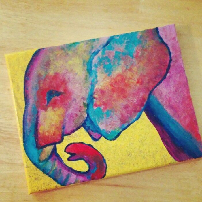 701x701 Elephant Acrylic Painting Diy I Did It! - Elephant Painting For Kids