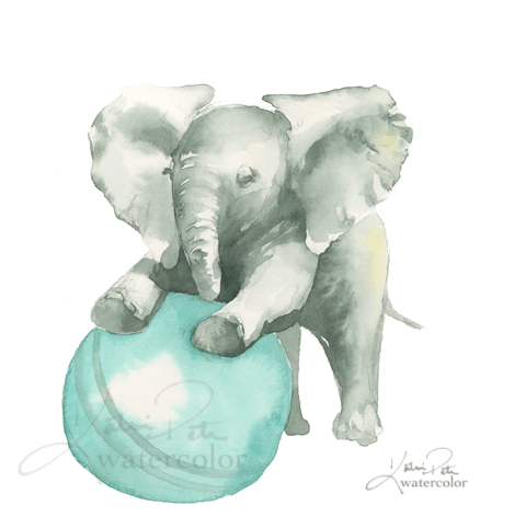 469x482 Katrina Pete - Elephant Painting For Nursery