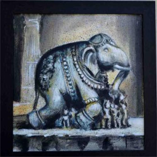 500x500 Elephant Wall Painting - Elephant Painting Images