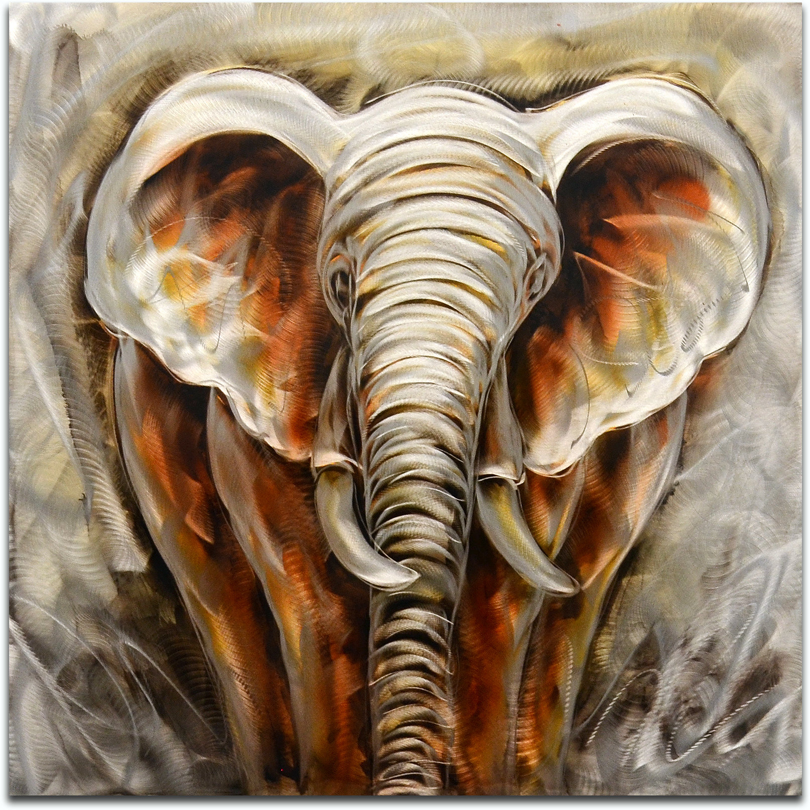 1614x1614 Omax Decor The Wise Elephant Painting Wayfair - Elephant Painting Images