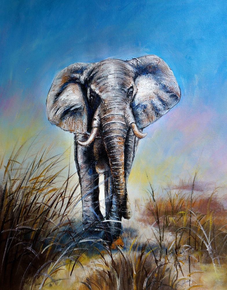 784x1000 Buy Wild Life - Elephant Painting Images