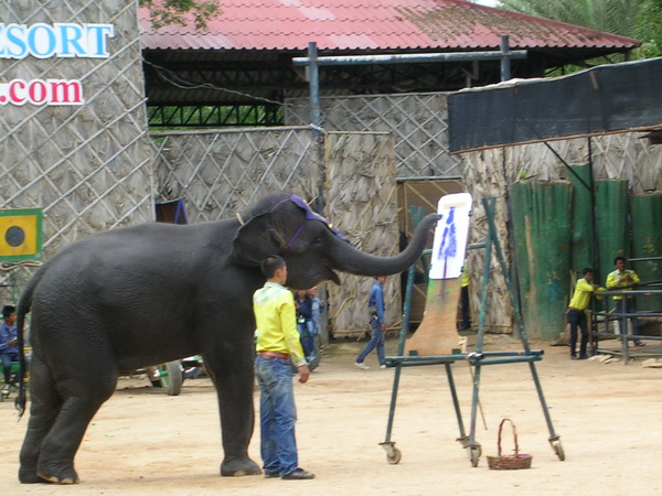 600x450 Thai Elephants Amp Their Paintings - Elephant Painting Thailand