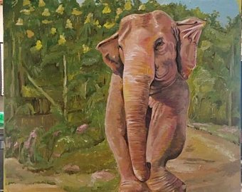 340x270 Elephant Portrait Etsy - Elephant Portrait Painting
