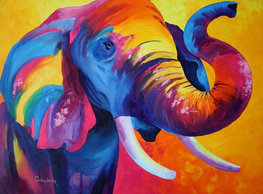 900x667 Elephant (Tetiana Gorbachenko) - Elephant Portrait Painting