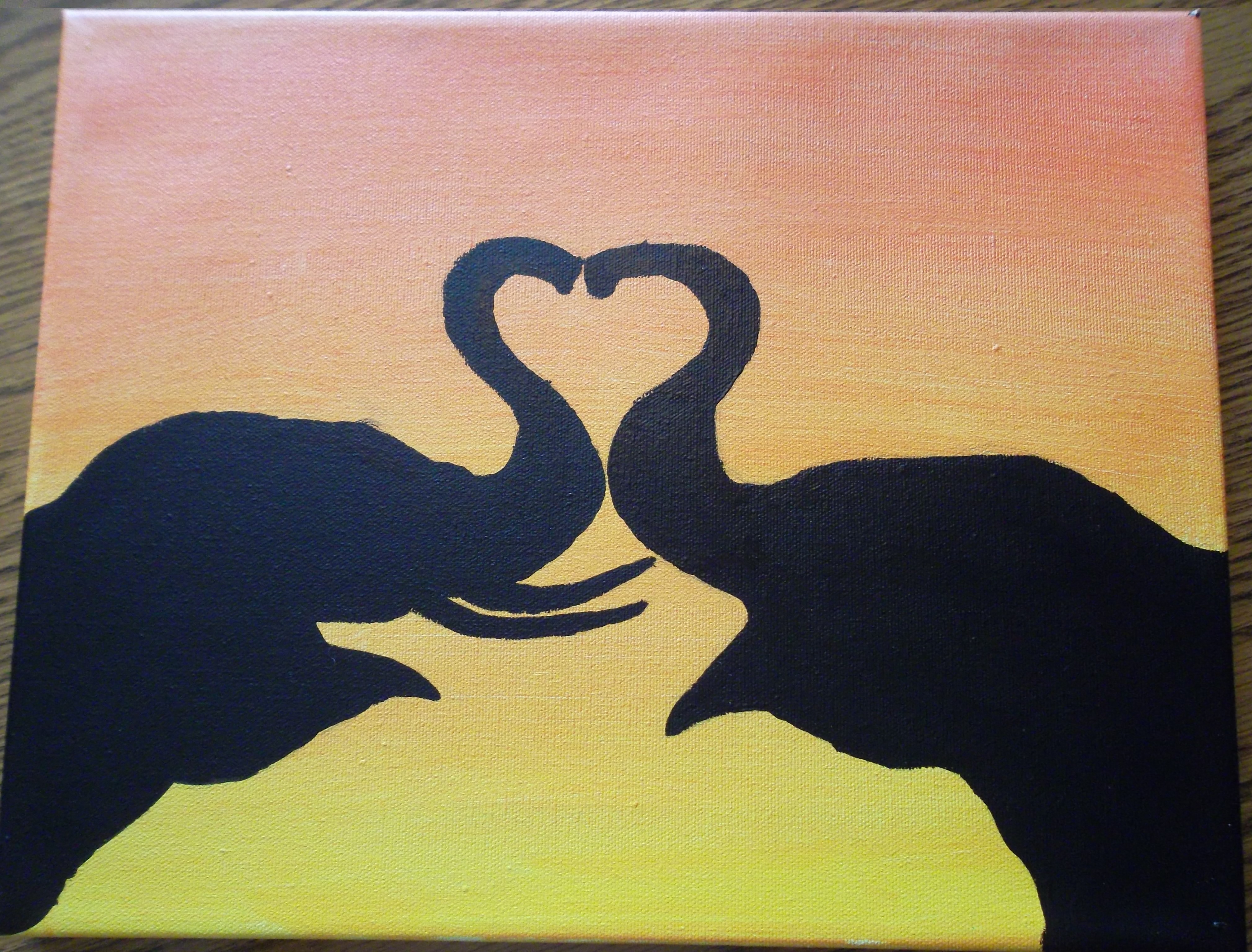 4040x3072 Elephant Heart Painting Frommetolu - Elephant Silhouette Acrylic Painting