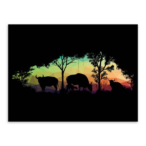 480x480 Modern Nordic Lion Animal Silhouette Deer Horse Portrait Canvas A4 - Elephant Silhouette Painting