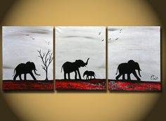 236x172 Elephant Paintings Elephant Silhouette By Tylertiger Fairy - Elephant Silhouette Painting