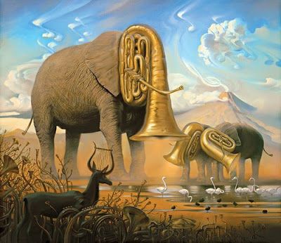 400x346 Remember When U Play The Tuba That It Is An Elephants Head - Elephant Tuba Painting