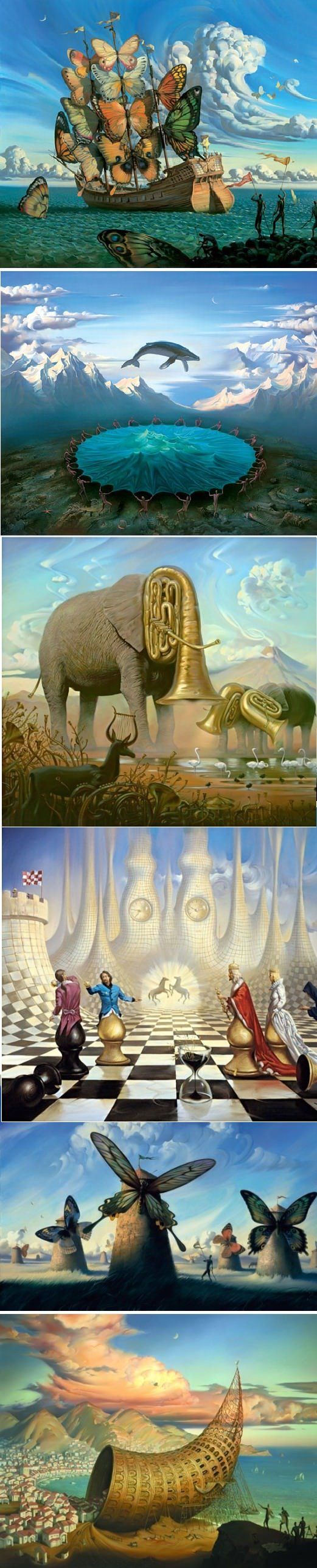 521x2574 Surrealistic Painter Vladimir Kush - Elephant Tuba Painting