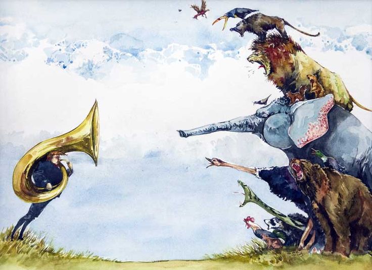 736x536 The 445 Best Tuba Images On Music, Instruments - Elephant Tuba Painting