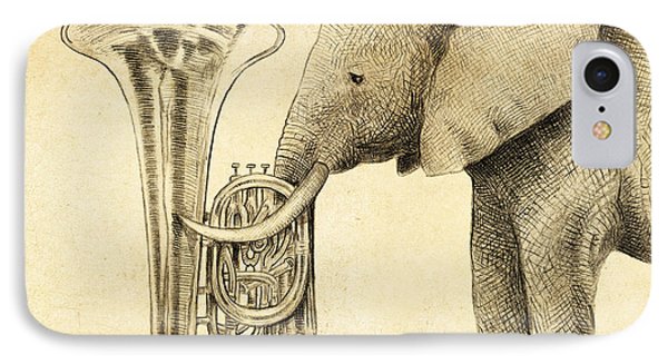 600x327 Tuba Iphone 8 Cases Fine Art America - Elephant Tuba Painting