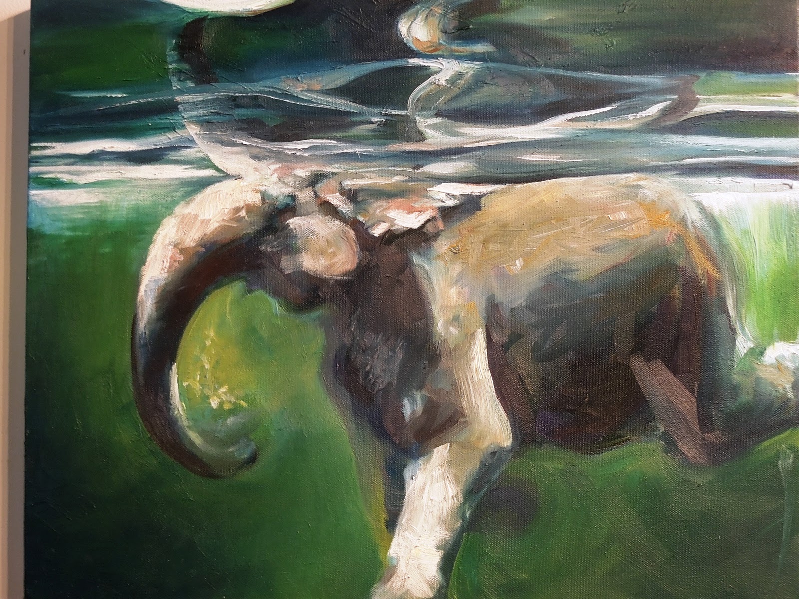 1600x1200 Tracie Broughton Elephant Paintings - Elephant Underwater Painting