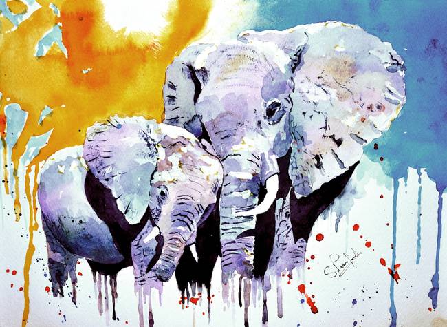 650x475 Stunning Elephant Watercolor Painting Reproductions For Sale - Elephant Watercolor Painting