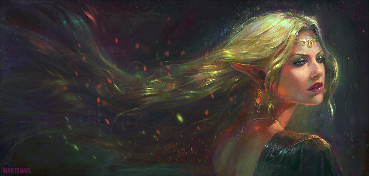 1292x618 Elf Of The Stars By Martanael - Elf Painting