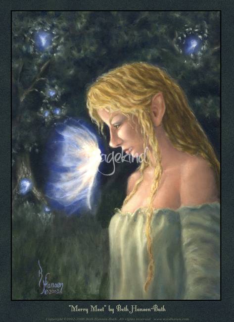 473x650 Merry Meet Elf And Fairy Oil Painting By Beth Hansen Buth - Elf Painting