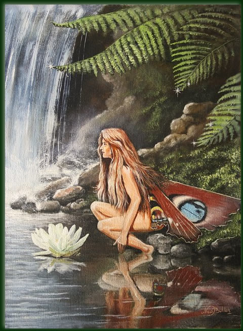 480x654 Butterfly Elf Nico Bulder Wildlife Painter - Elf Painting