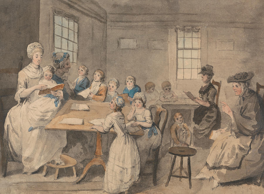900x662 Reading Lesson At A Dame School Painting By Elias Martin - Elias Painting