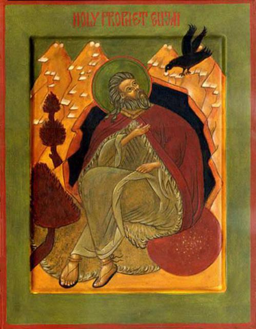 499x640 Nancy B Jackson Artwork Prophet Elijah Fed By Birds Original - Elijah Painting
