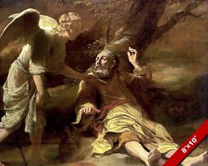 300x240 Prophet Elijah Fed By An Angel Painting Bible Christian Art Real - Elijah Painting