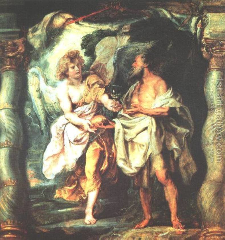 790x840 The Prophet Elijah Receiving Bread And Water From An Angel 1625 28 - Elijah Painting