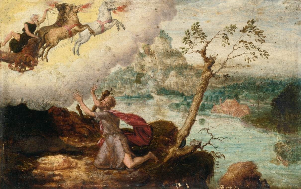 1211x762 Elijah Ascending To Heaven In The Fiery Chariot Painting Herri - Elijah Painting