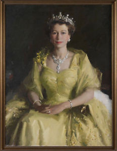 232x300 Hand Painted Portrait Oil Painting On Canvas, Queen Elizabeth Ii - Elizabeth Painting