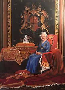 218x300 Original David Aldus Her Majesty Queen Elizabeth Ii Royal Oil - Elizabeth Painting