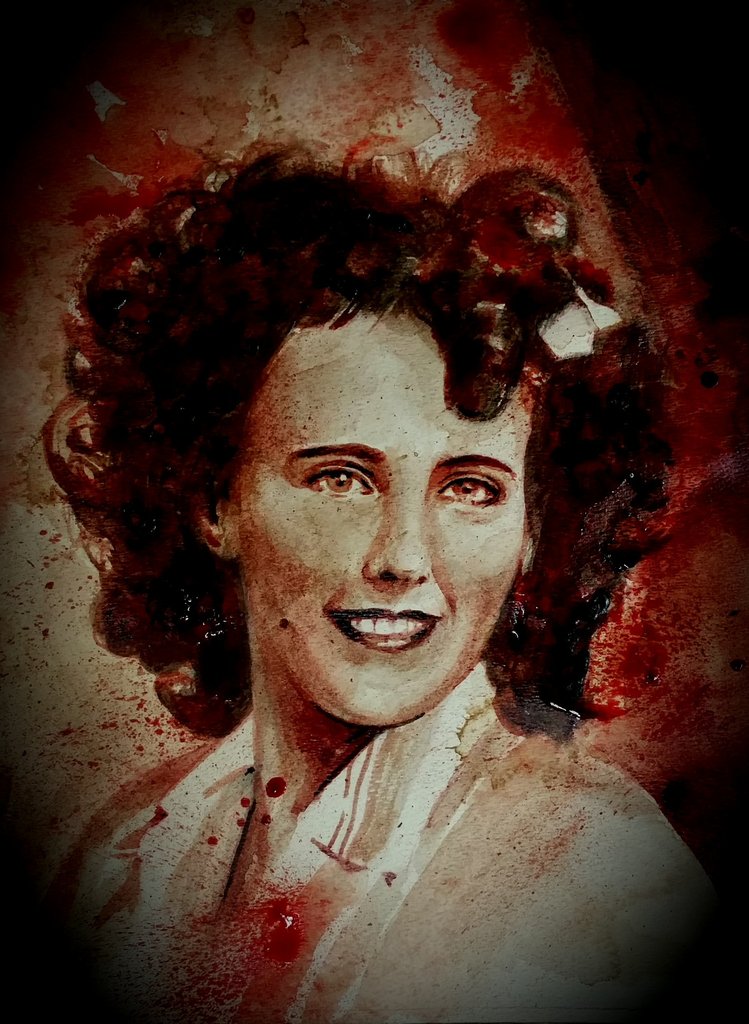 749x1024 Ryan Almighty Original Human Blood Painting Elizabeth Short - Elizabeth Painting