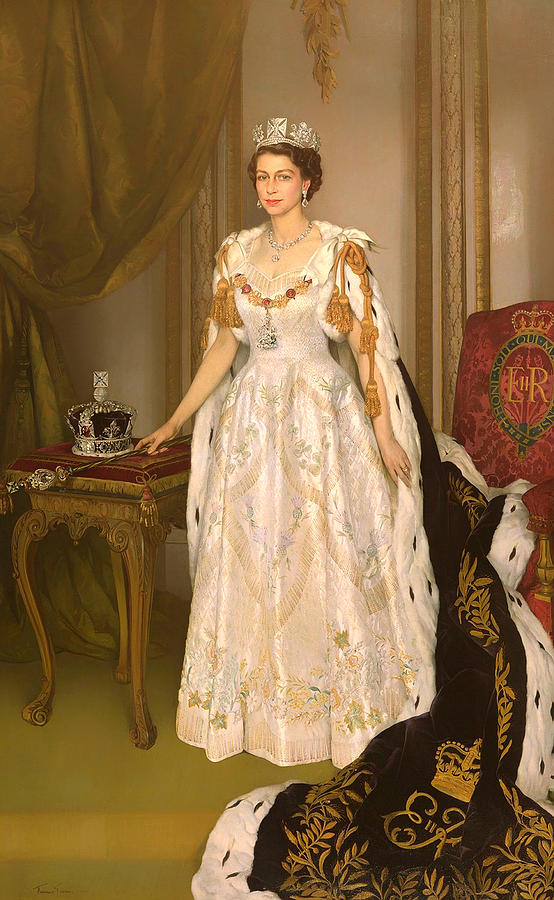 554x900 Coronation Portrait Of Queen Elizabeth Ii Of The United Kingdom - Elizabeth Painting