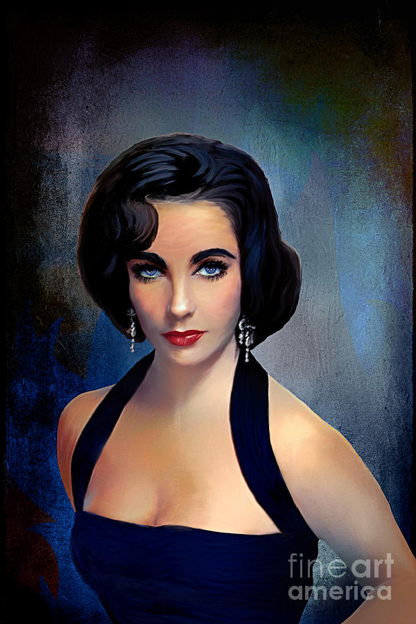 600x900 Elizabeth Taylor Painting By Andrzej Szczerski - Elizabeth Taylor Painting