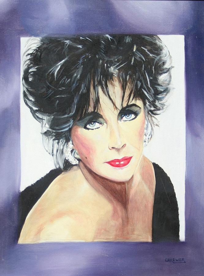 666x900 Dame Elizabeth Taylor Painting By Cyndi Brewer - Elizabeth Taylor Painting