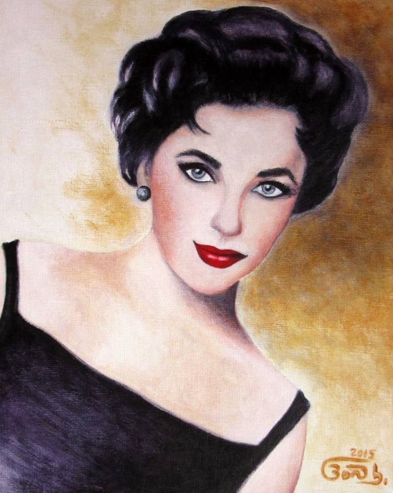 770x964 Saatchi Art Elizabeth Taylor Painting By Banu Beyza - Elizabeth Taylor Painting