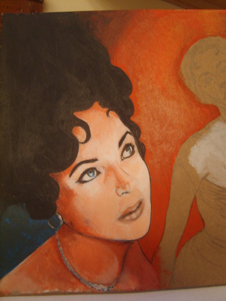 774x1032 Wip Elizabeth Taylor Painting By Chrisdealpainter - Elizabeth Taylor Painting