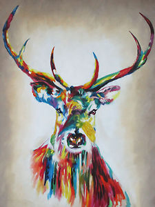 225x300 Huge Stag Elk Canvas Oil Painting Street Art Modern Urban 47 - Elk Oil Painting
