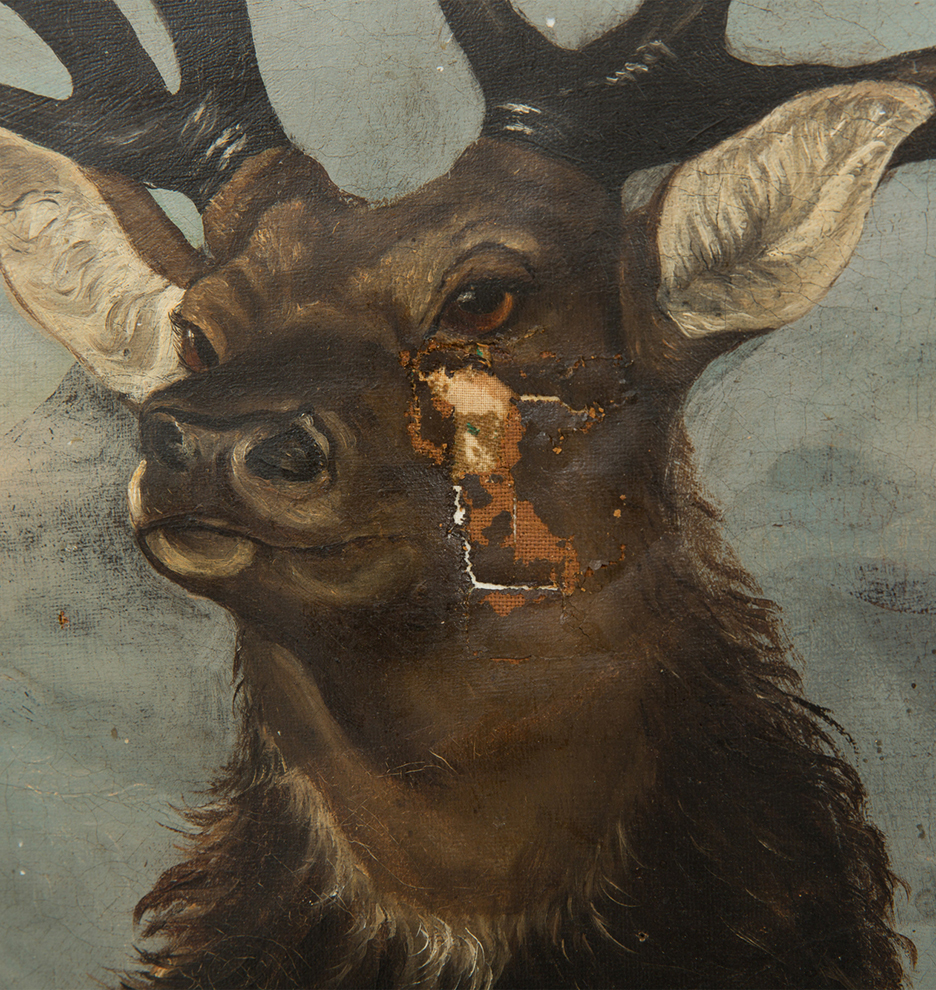 936x990 Large Original Oil Painting Of Elk In Gold Gilt Frame Rejuvenation - Elk Oil Painting