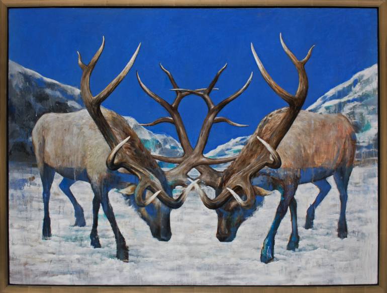 770x582 Saatchi Art Elk Painting By Randall Fischer - Elk Painting