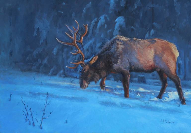 770x537 Saatchi Art The Elk Painting By German Jaramillo Mckenzie - Elk Painting