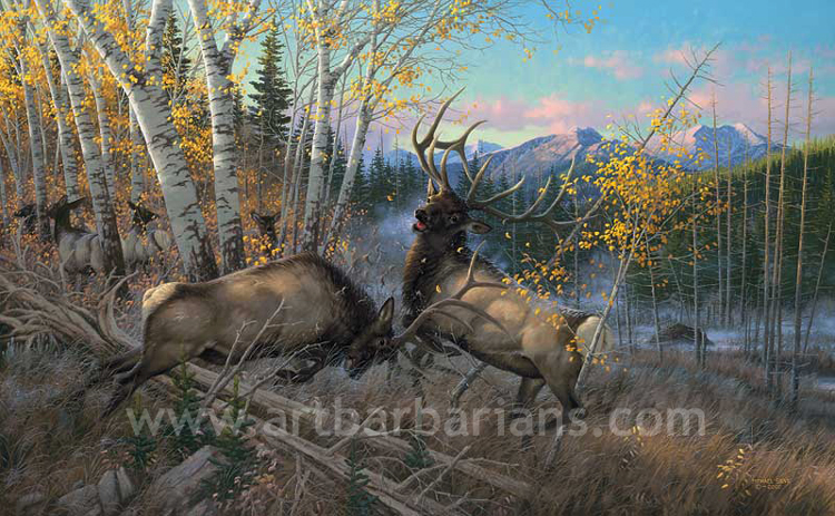 750x463 Wildlife Art Prints Plus Original Paintings With A Wide Selection - Elk Painting