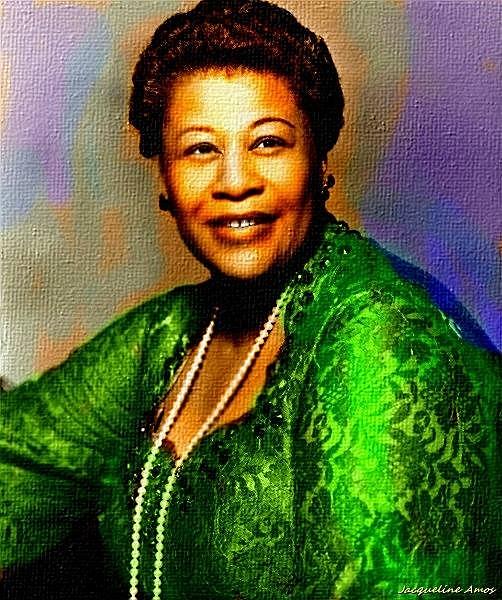 502x600 Ella Fitzgerald Painting By Jacqueline Amos - Ella Fitzgerald Painting