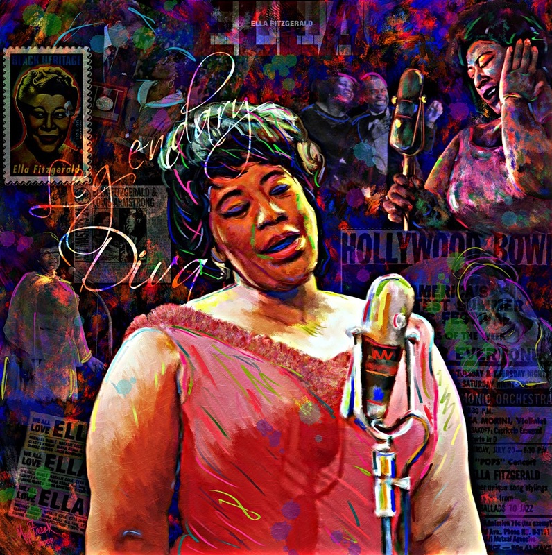 796x800 Ella Fitzgerald - Ella Fitzgerald Painting