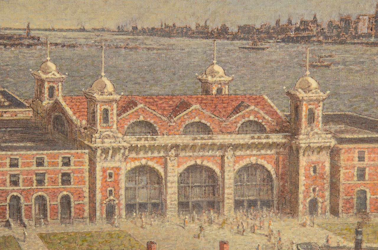 1280x848 Vintage Painting Of Ellis Island By Artist Harry K. Davis - Ellis Island Painting