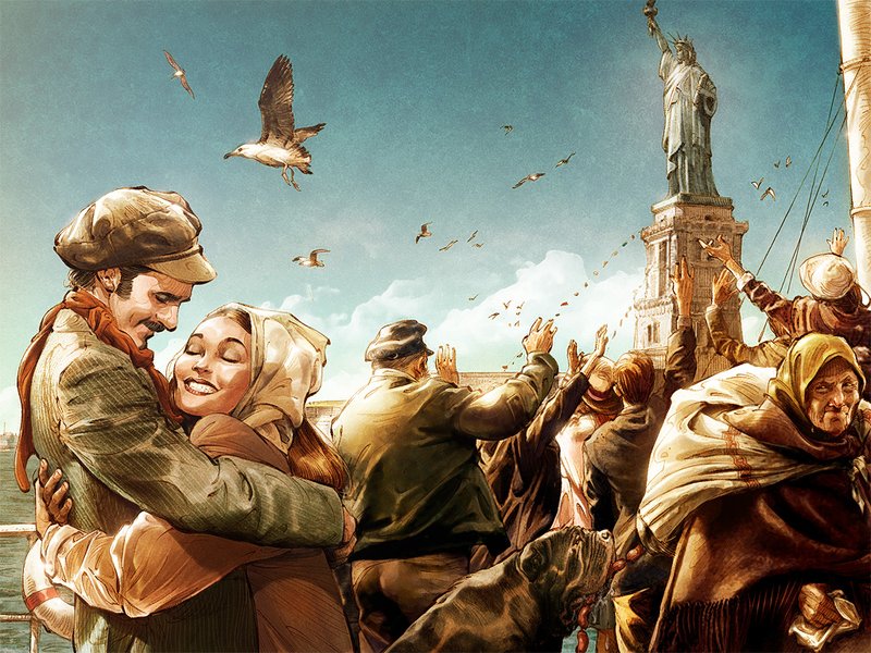 800x600 Ellis Island By Tamasgaspar - Ellis Island Painting